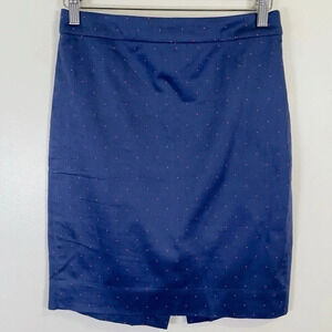 J.crew The Pencil Skirt Navy  Red Polka Dot